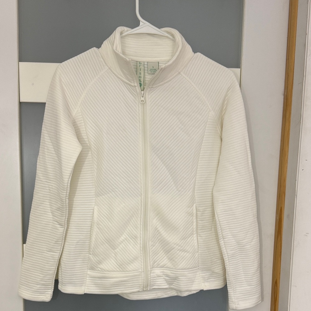 Women's White Zip-Up Sweatshirt